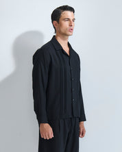 Camicia in lino con pieghe
