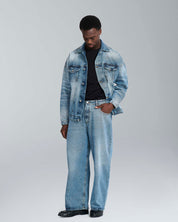 Jeans balloon fit marmorizzato
