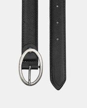 Cintura in vera pelle Nero