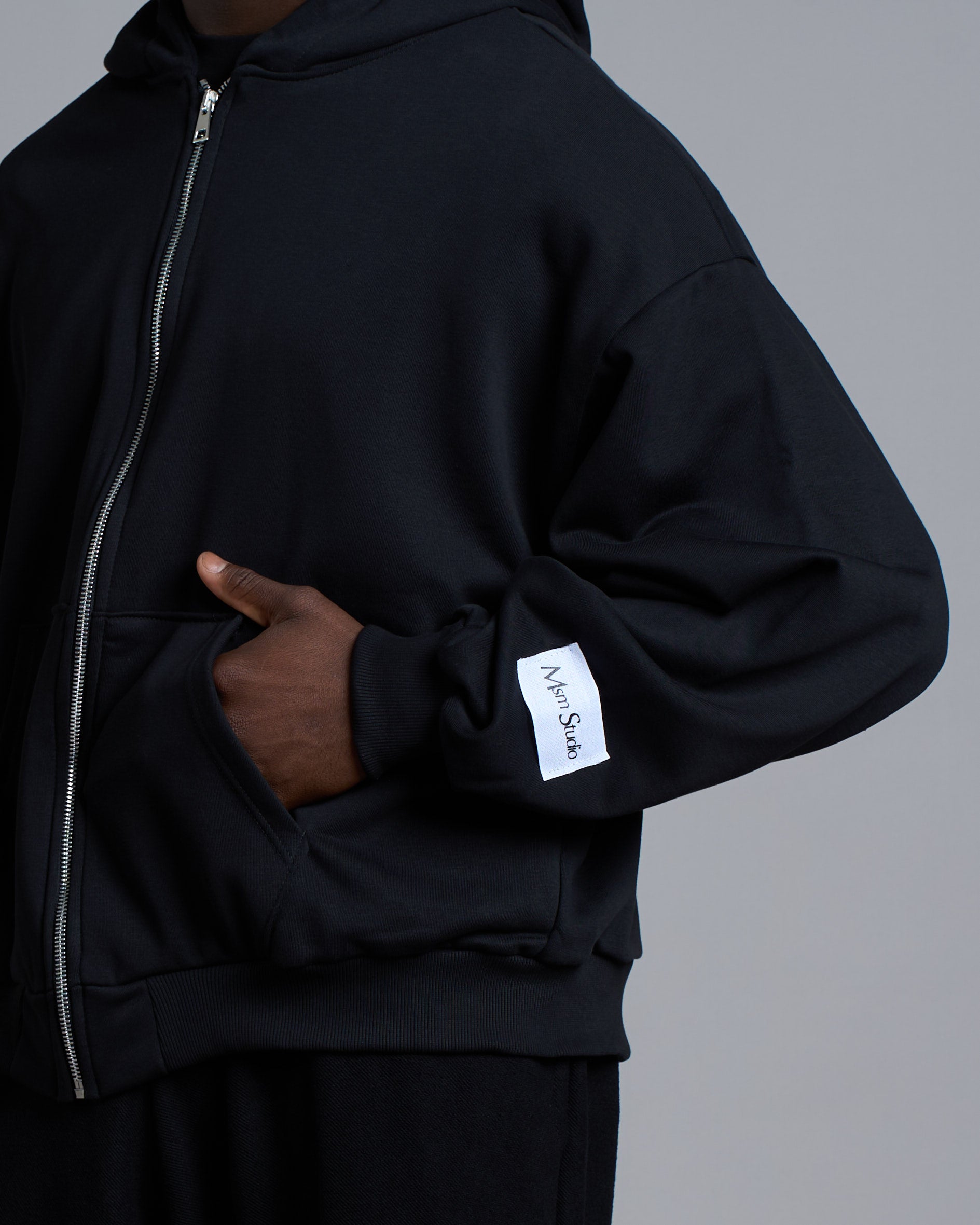 Felpa a giacca diagonale con zip