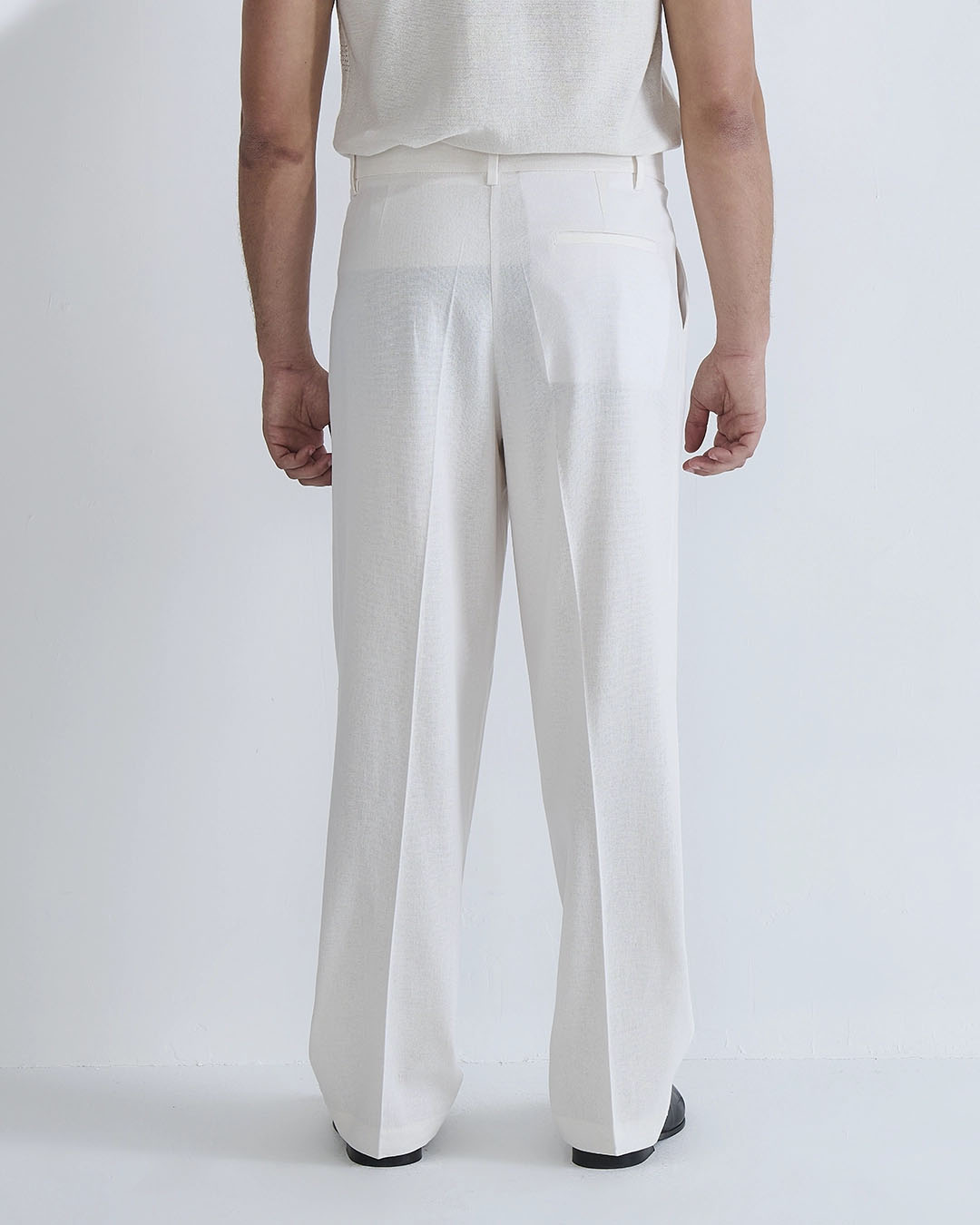 Pantalone wide fit in lino