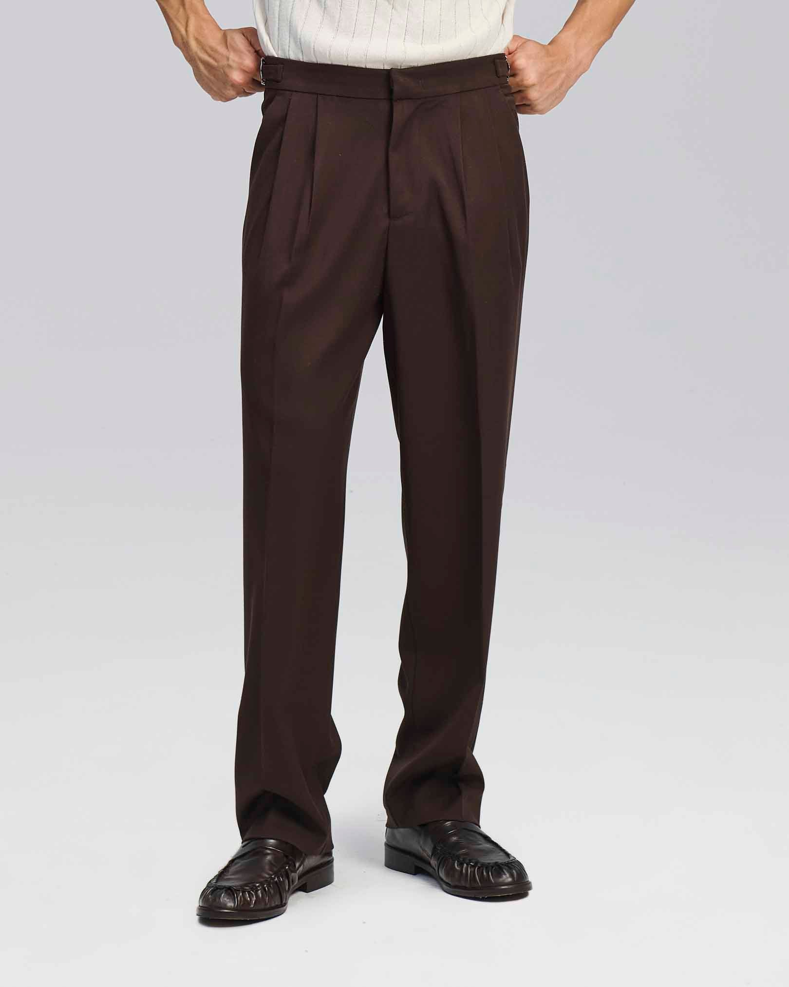 Pantalone wide fit con fibbiette