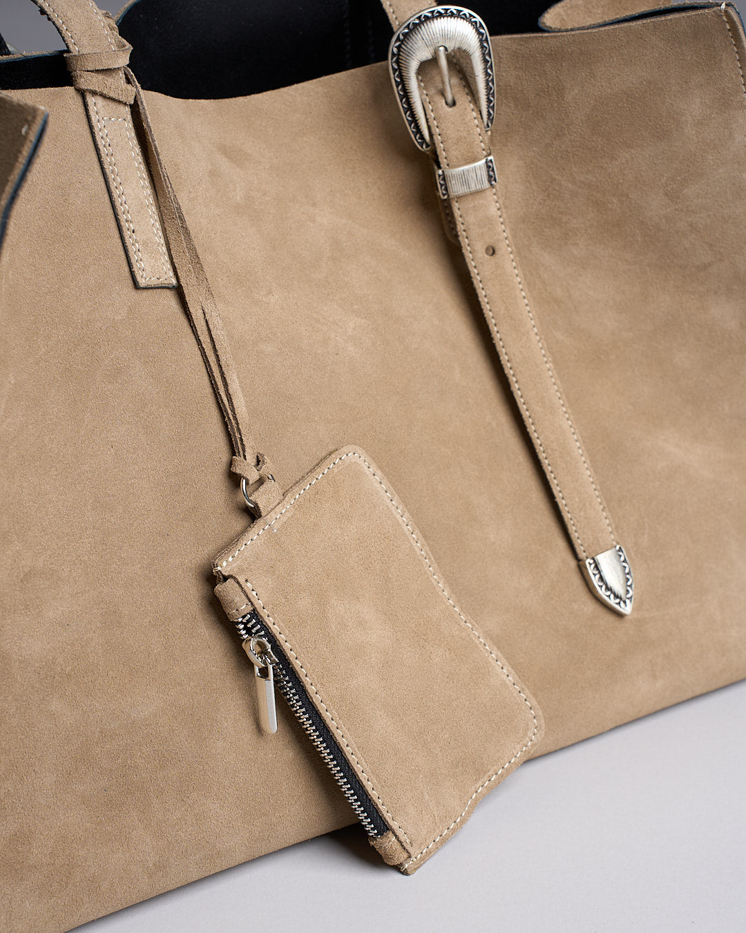 Borsa Shopper in camoscio