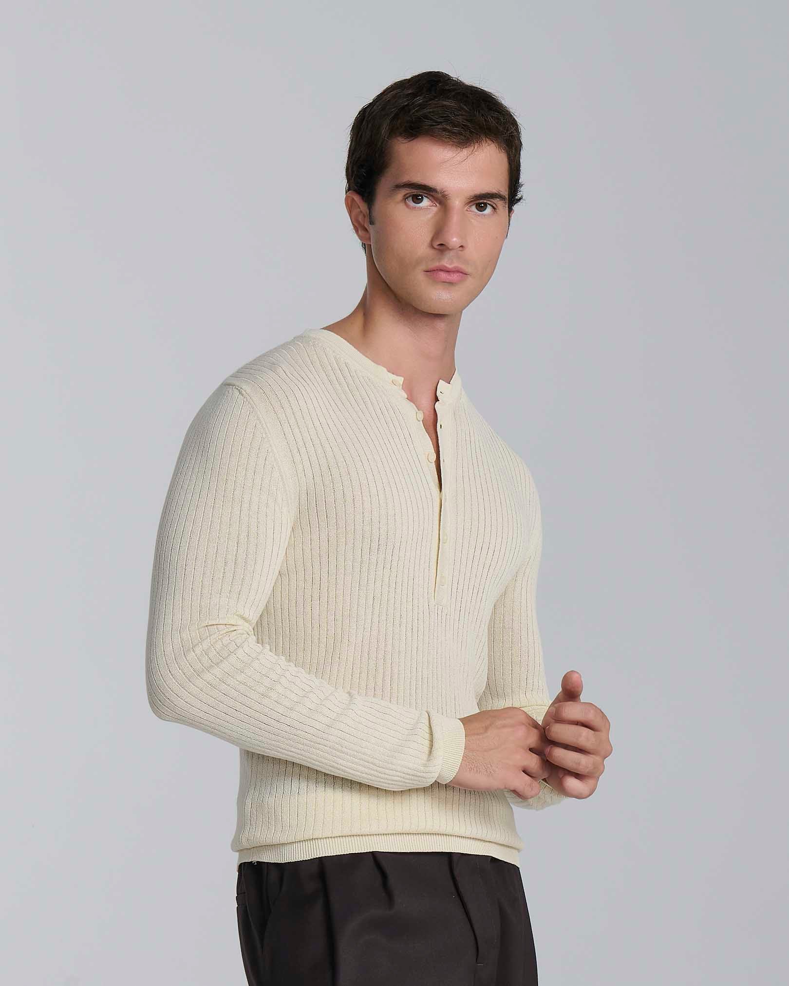 Maglia serafino a coste