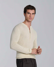 Maglia serafino a coste