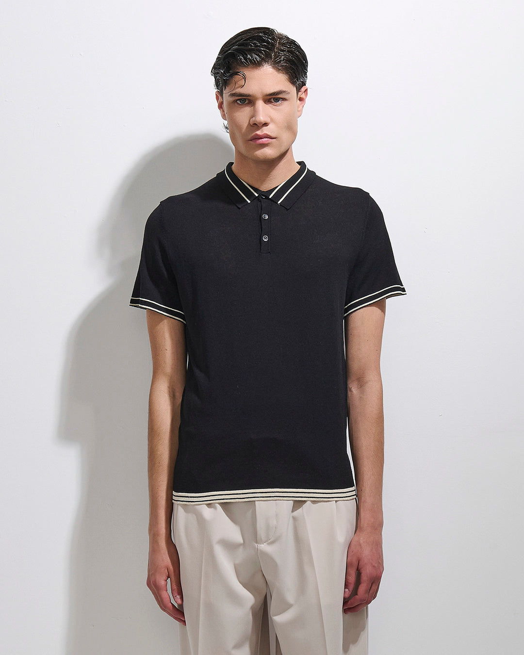 Polo classica in viscosa stretch