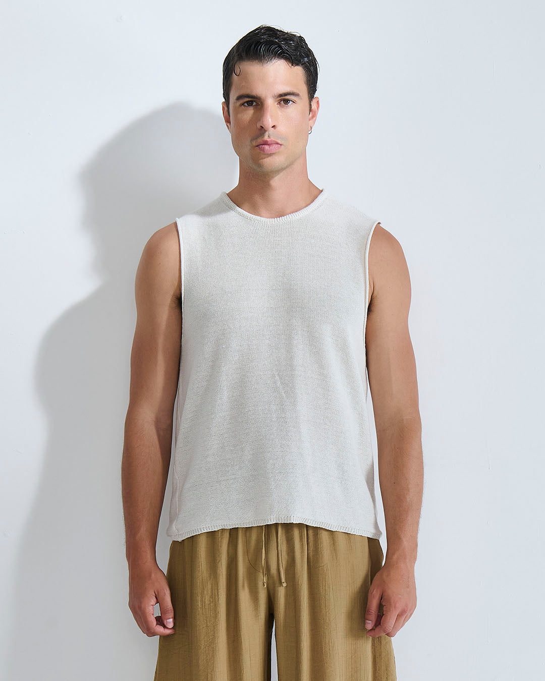 Canotta in maglia in cotone