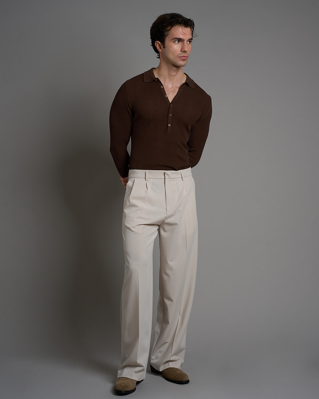 Polo a coste limited edition manica lunga
