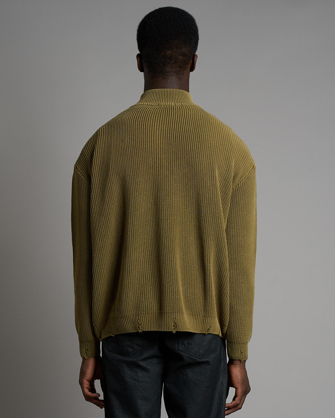 Maglia in cotone con zip effetto old