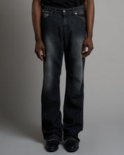 Jeans flare fit sabbiato nero