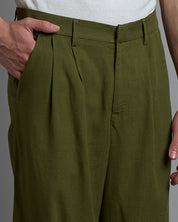 Pantalone wide fit in lino