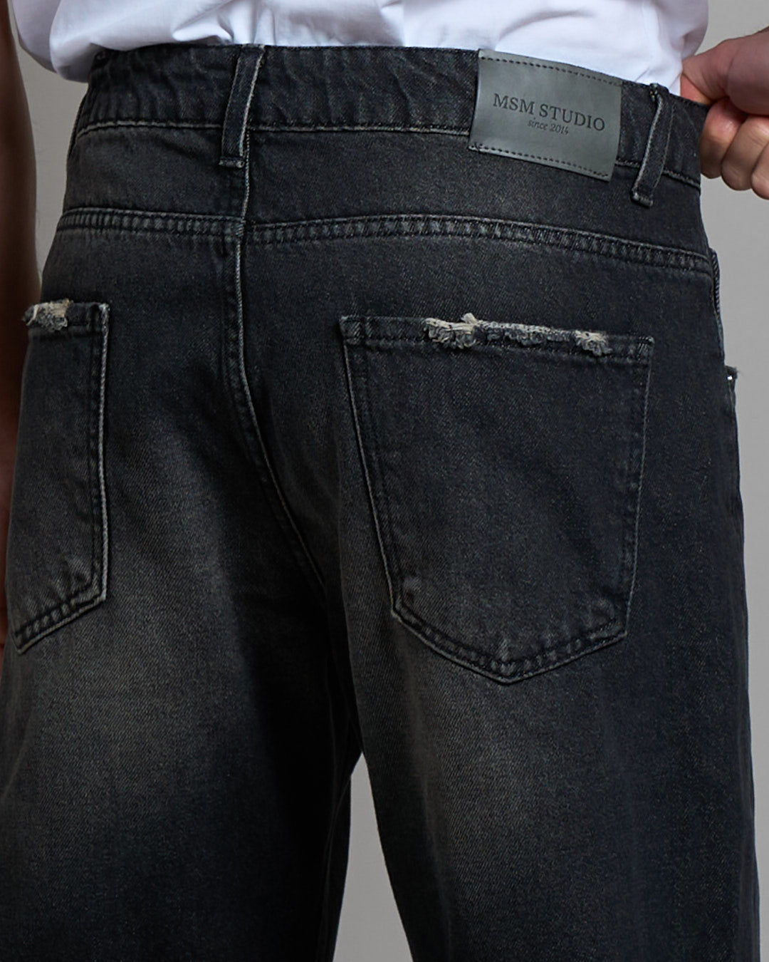 Jeans Straight Fit Stone Wash Sabbiato