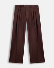 Pantalone wide leg strutturato moro