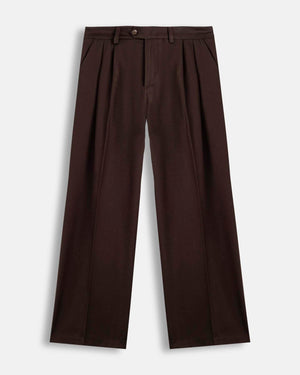 Pantalone wide leg strutturato moro
