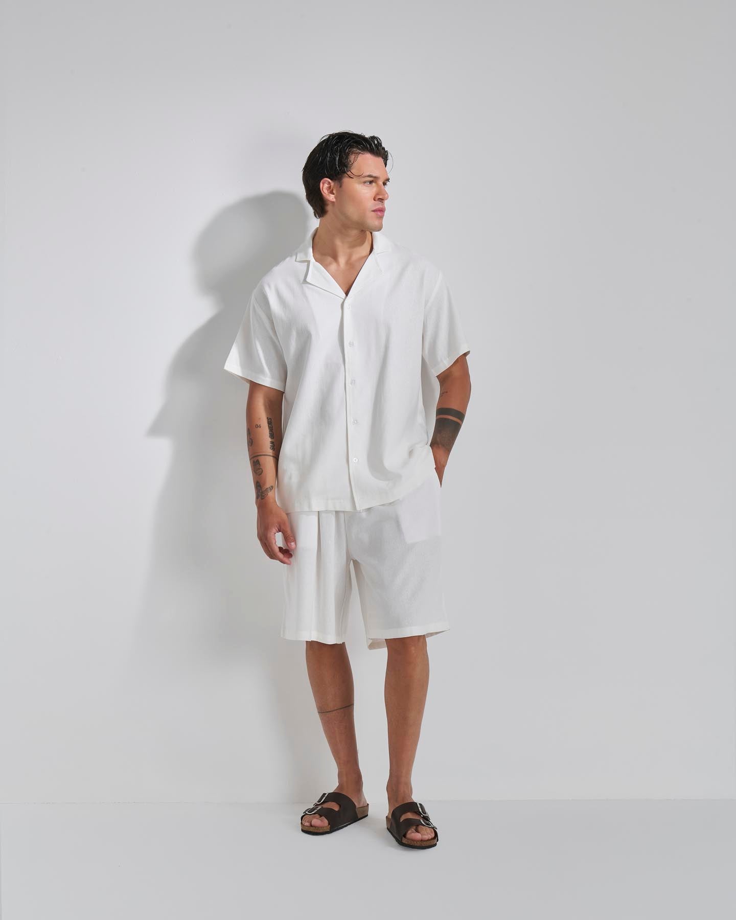 Bermuda jogger in lino