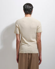 Maglia serafino a coste mezza manica
