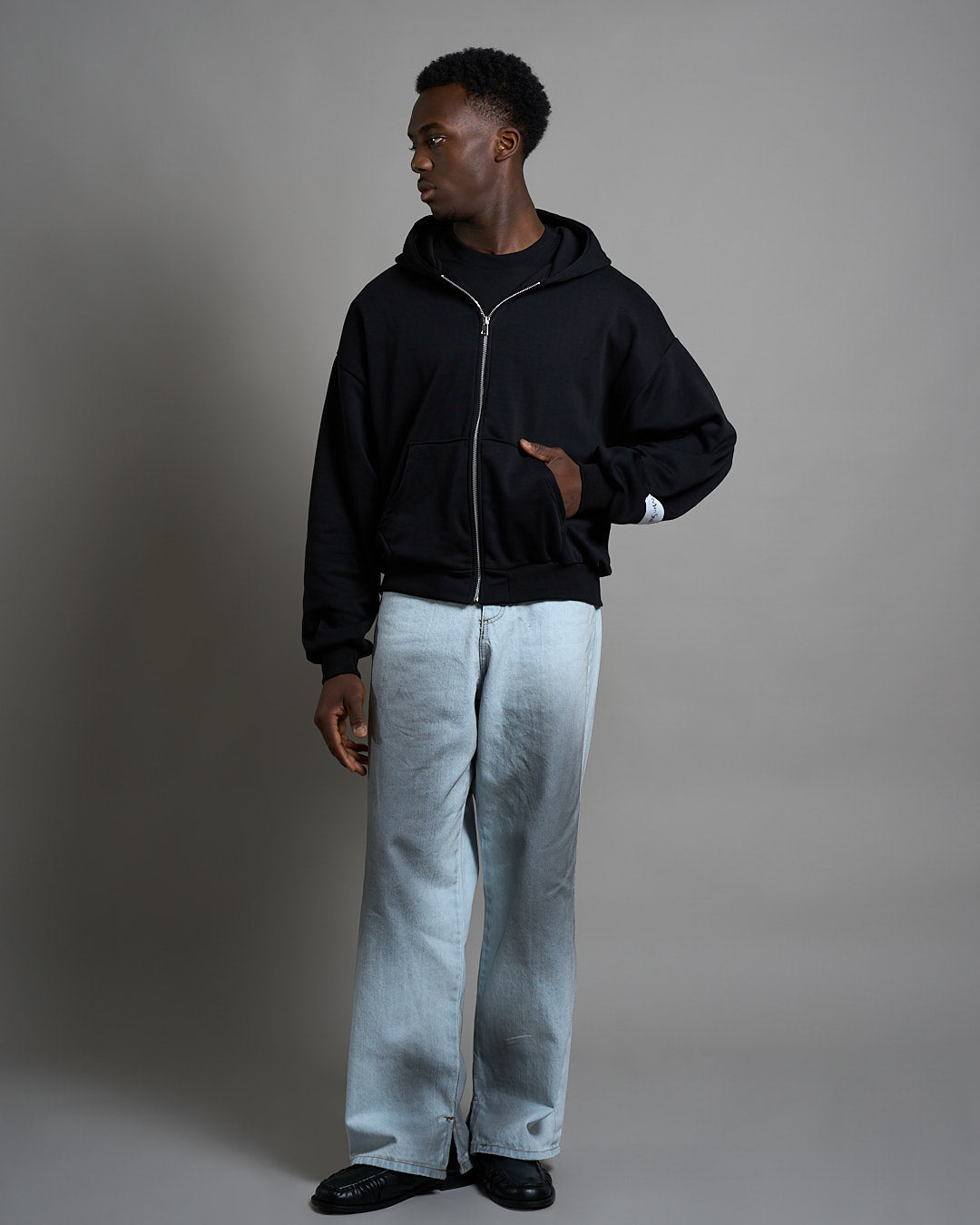 Felpa giacca a diagonale con zip