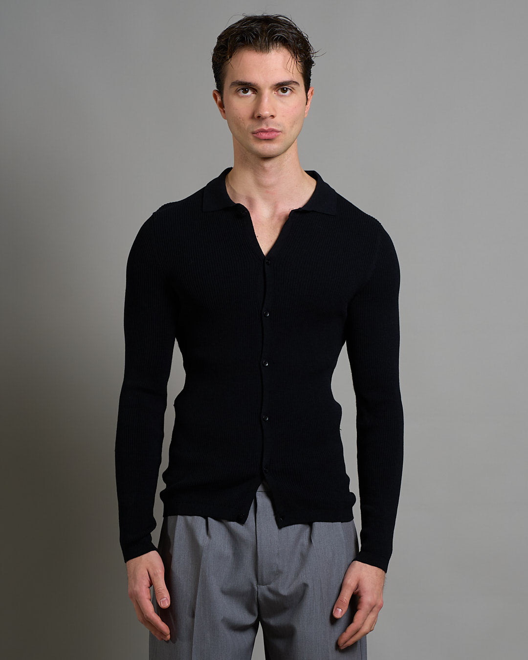 Cardigan a polo a coste limited edition