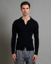 Cardigan a polo a coste limited edition