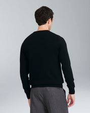Pullover girocollo in misto cashmere