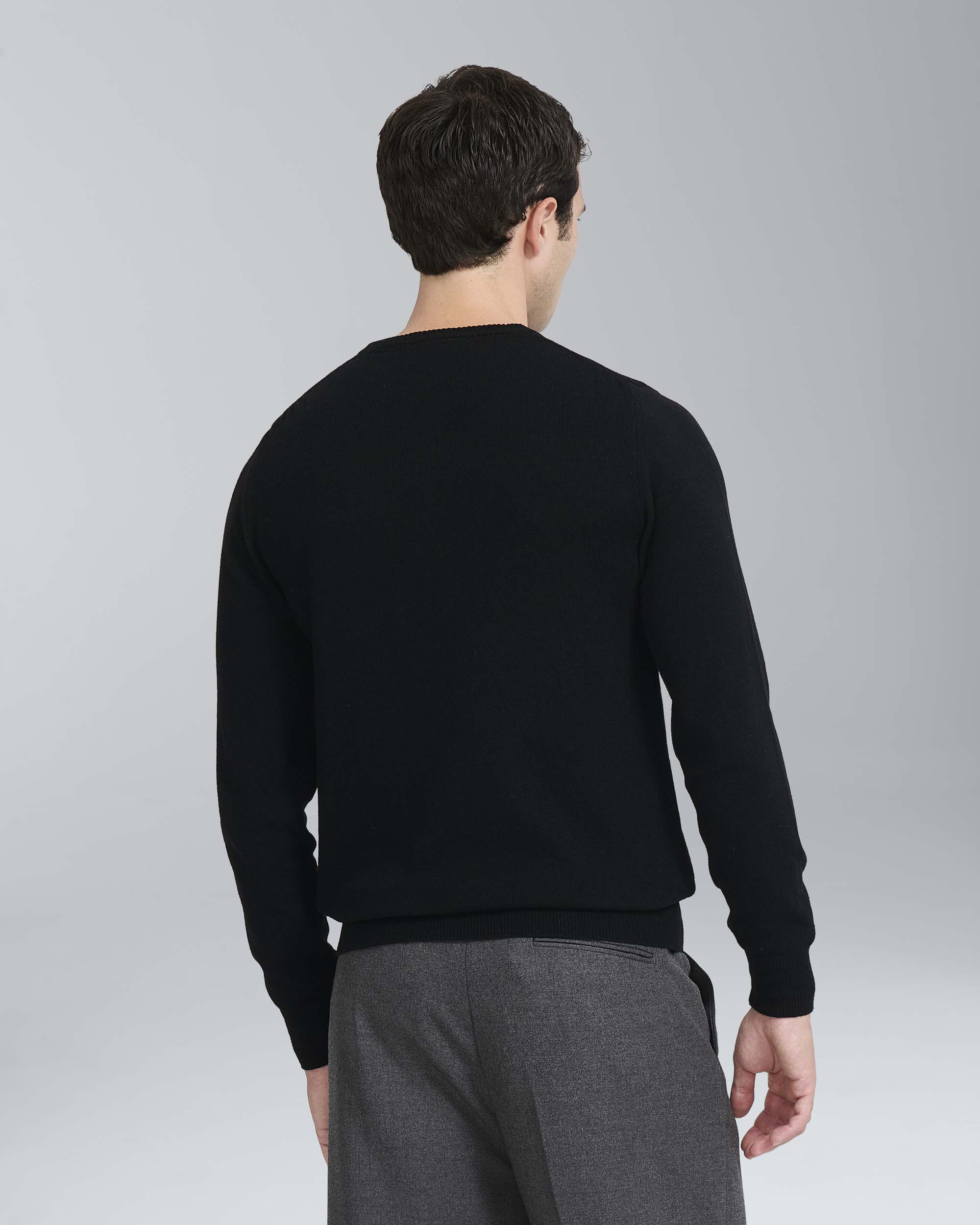 Pullover girocollo in misto cashmere