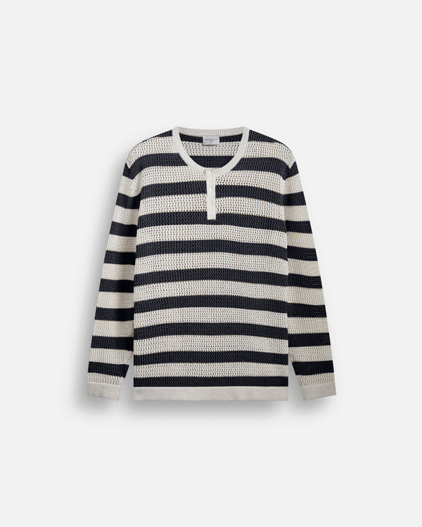 Maglia Serafino traforata in filo