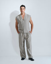 Camicia Gilet in misto lino