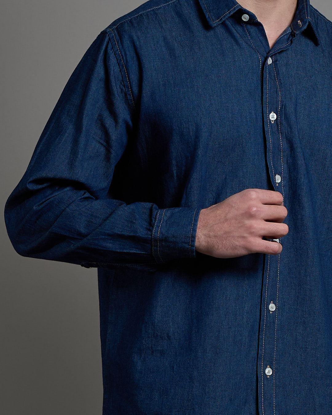 Camicia in cotone Chambray