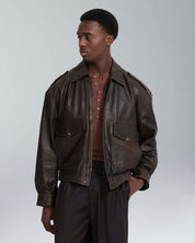 Giacca aviator in pelle vintage