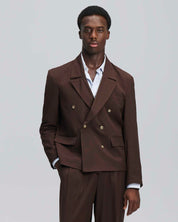 PRE ORDINE Giacca cropped doppiopetto moro
