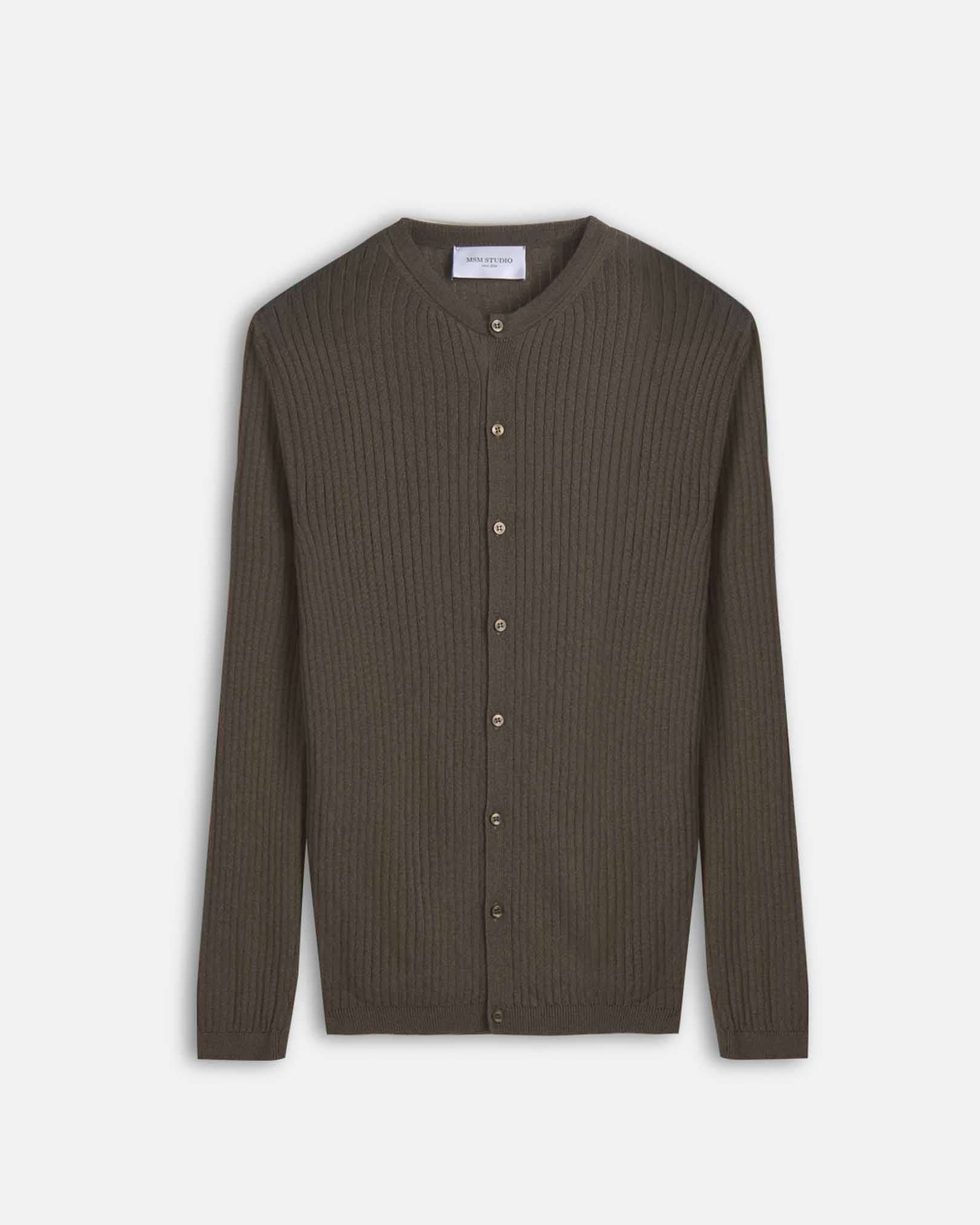 Cardigan girocollo a coste