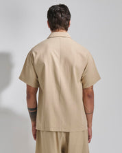 Camicia relax fit collo a bowling