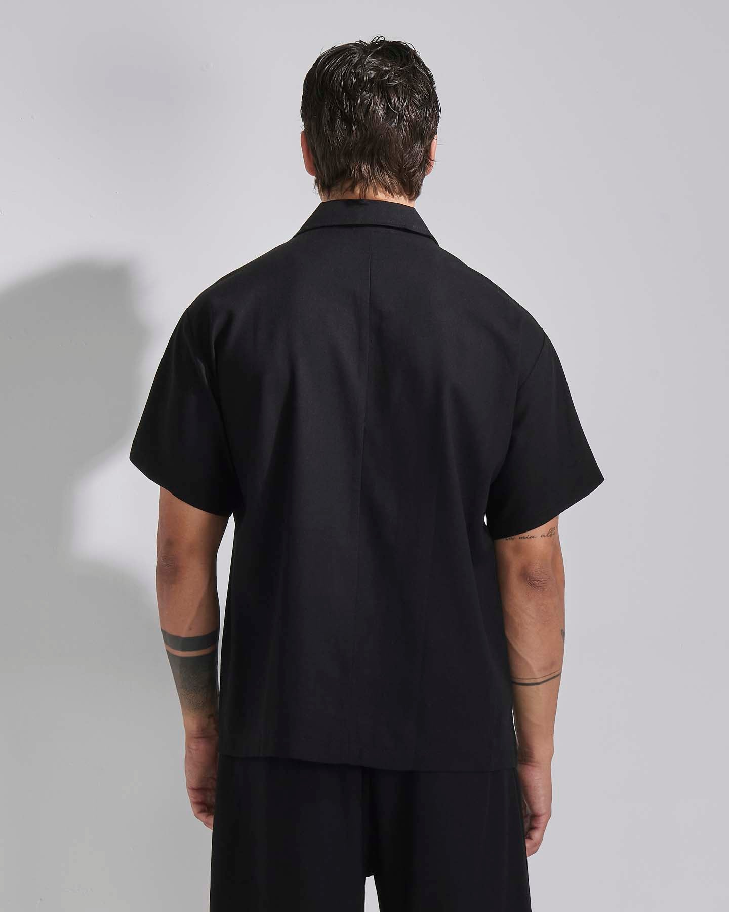 Camicia relax fit collo a bowling