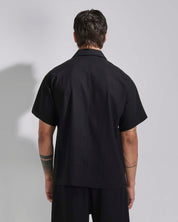 Camicia relax fit collo a bowling