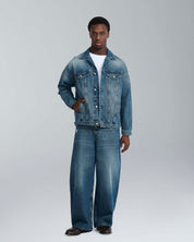 Giubbotto in jeans used sabbiato