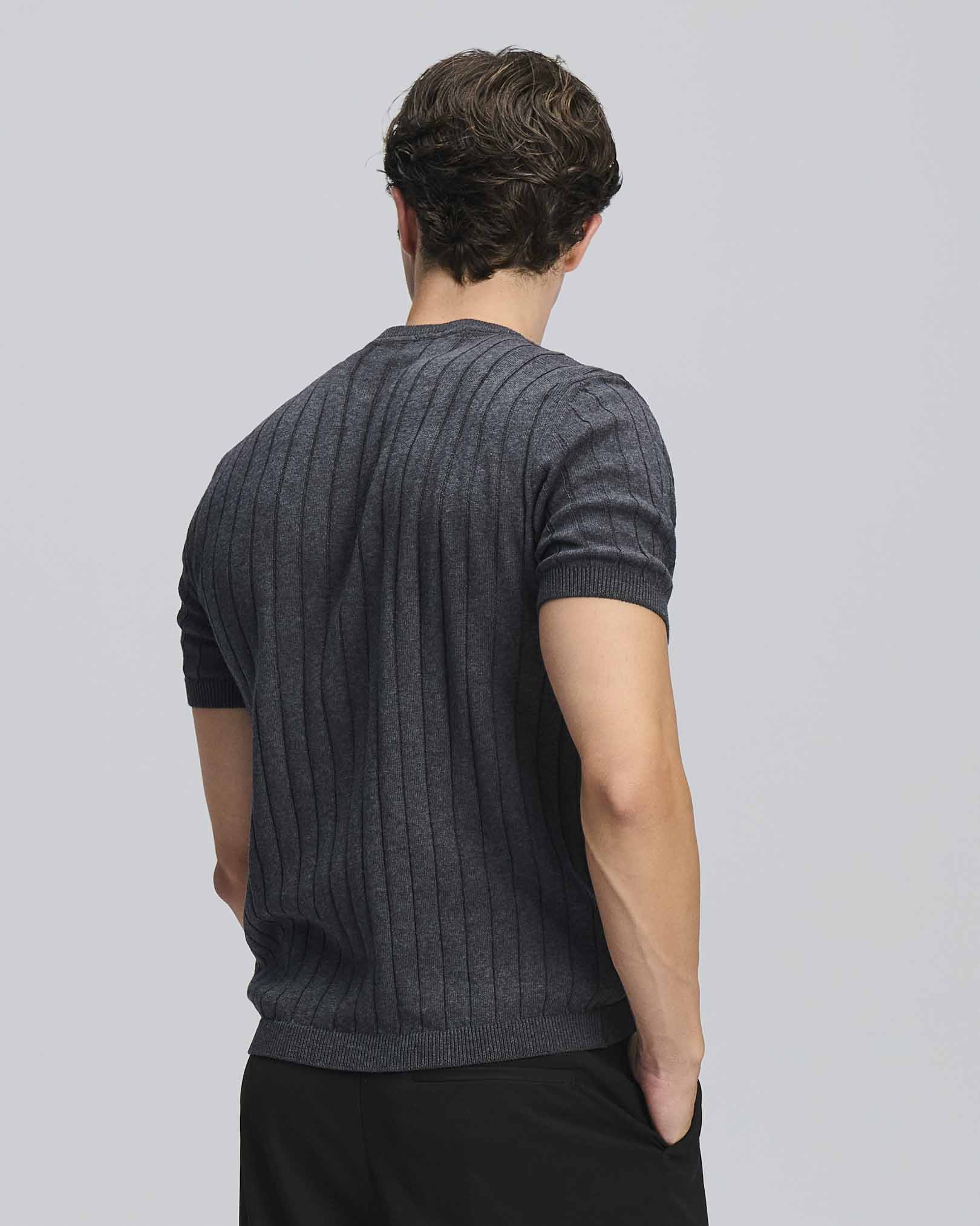 T-Shirt in maglia a coste