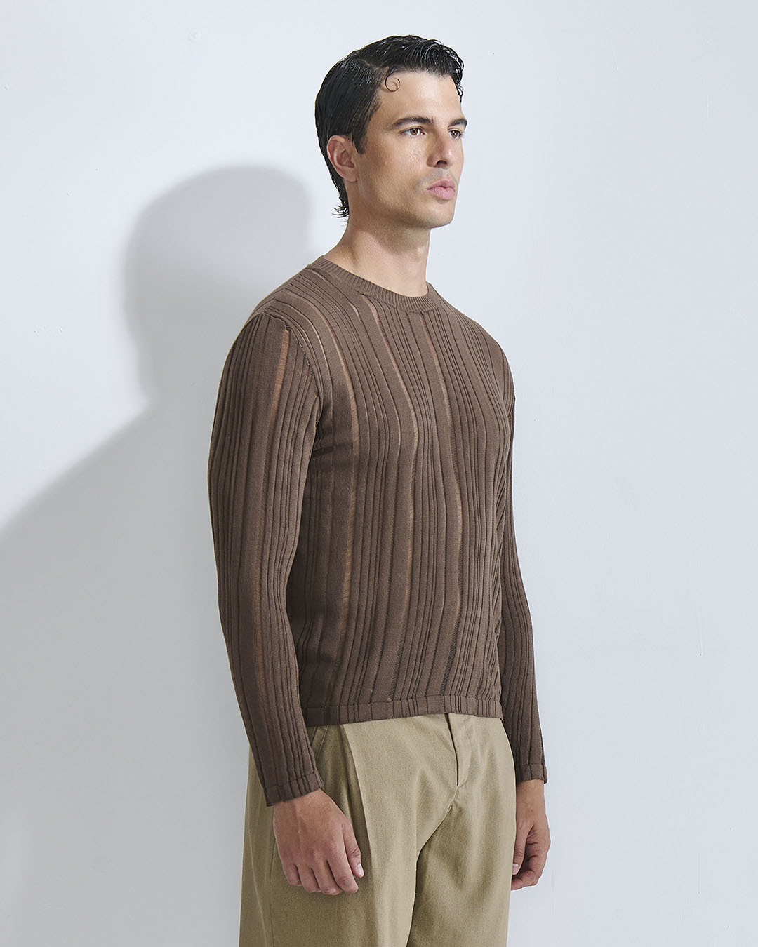 Maglia in cotone in filo fluttuante