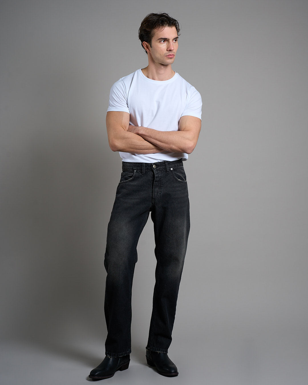 Jeans Straight Fit Stone Wash Sabbiato
