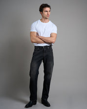 Jeans Straight Fit Stone Wash Sabbiato