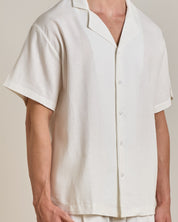 Camicia relax fit collo a bowling