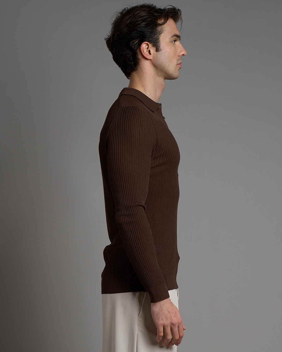 Polo a coste limited edition manica lunga