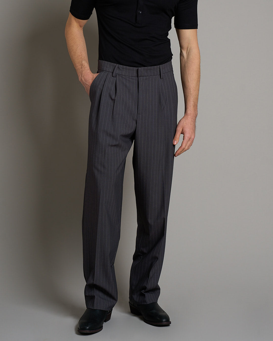 Pantalone Wide Fit Gessato