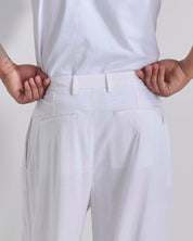 Pantalone Wide Fit con pieghe in lino