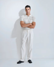 Pantalone wide fit in lino