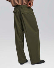 Pantalone wide leg strutturato verde