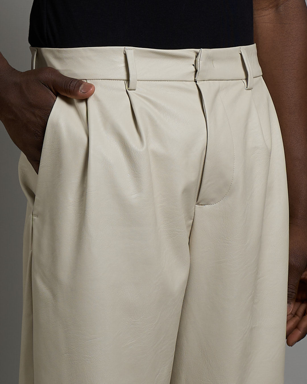 Pantalone Relax Fit effetto pelle