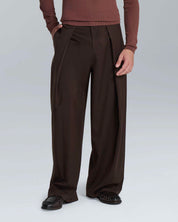 Pantalone wide fit con pieghe