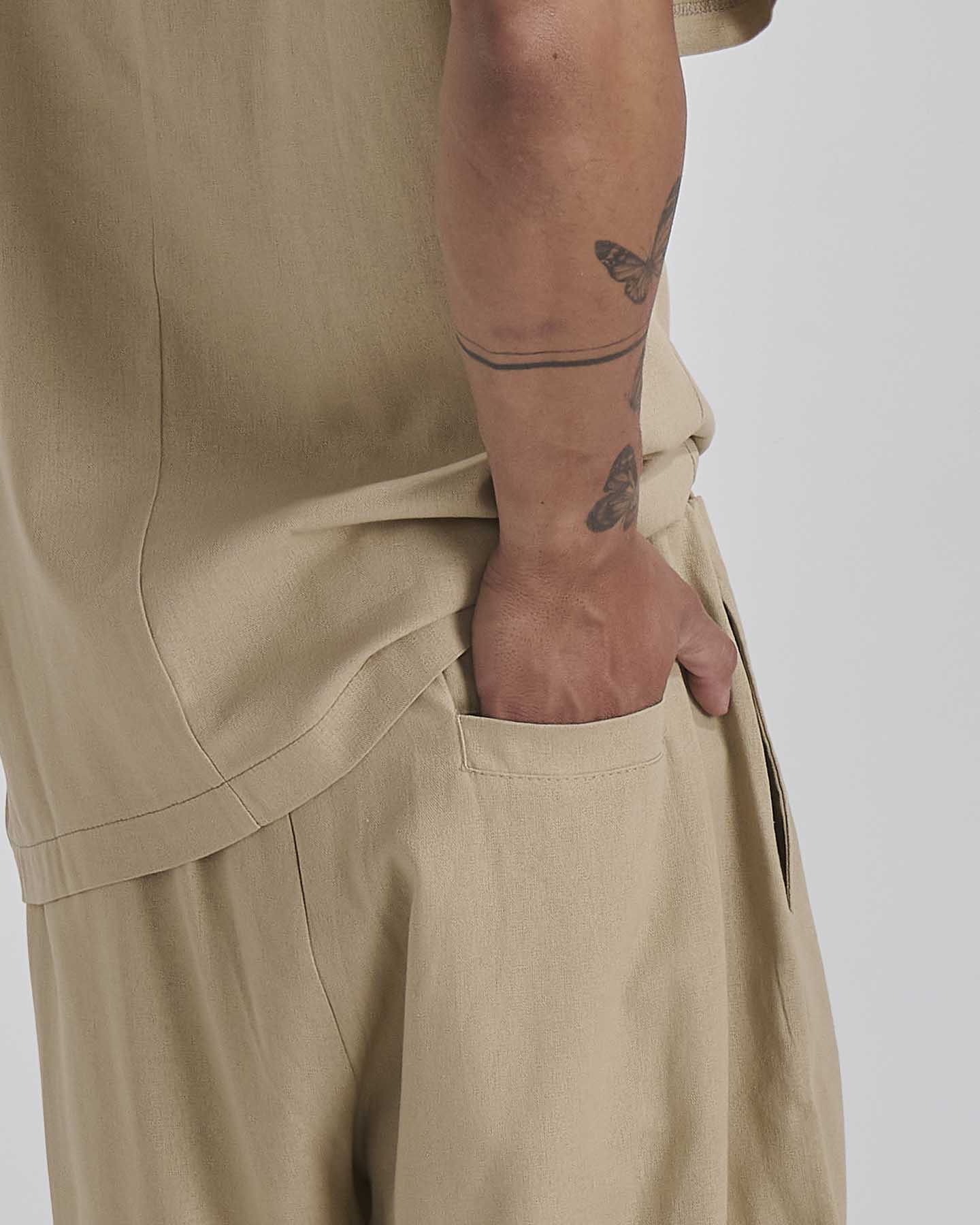 Bermuda jogger in lino