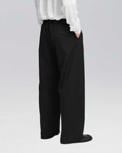 Pantalone Wide Fit Limited Edition gessato nero