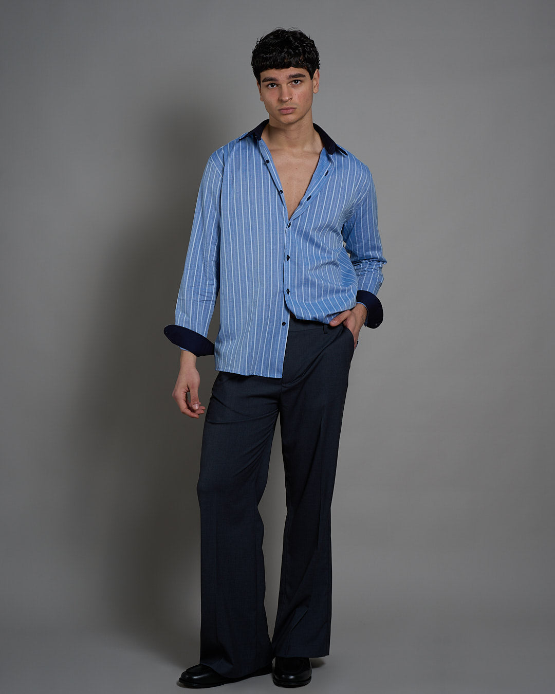 Camicia Rigata con colletto a contrasto Limited Edition